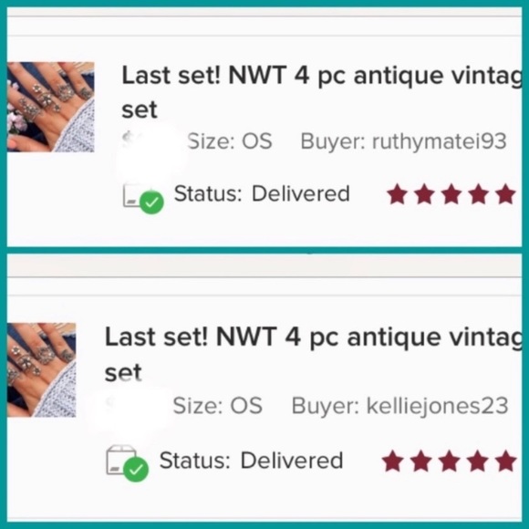 Last set! NWT 4 pc vintage style midi rings - Picture 4 of 5